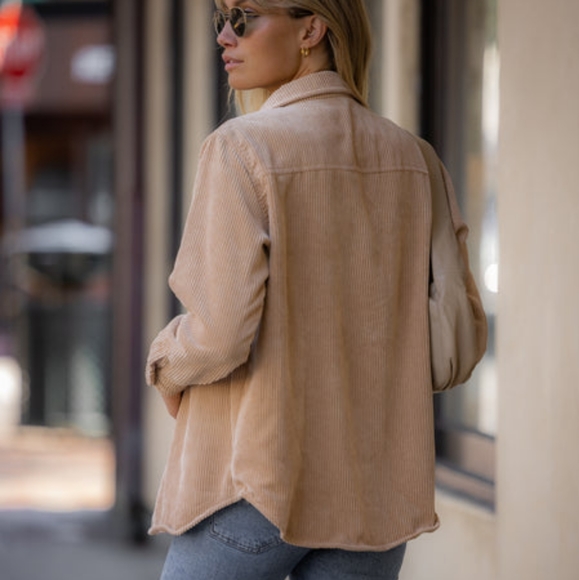 AMARYLLIS Reversible Corduroy🍀 Jacket in Camel Brown/Plaid - Picture 3 of 10